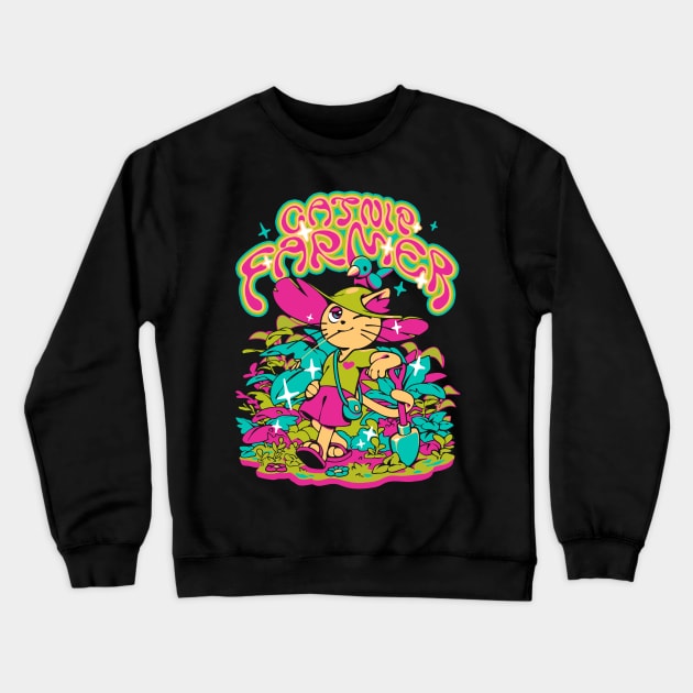 Catnip Farmer Crewneck Sweatshirt by Ilustrata